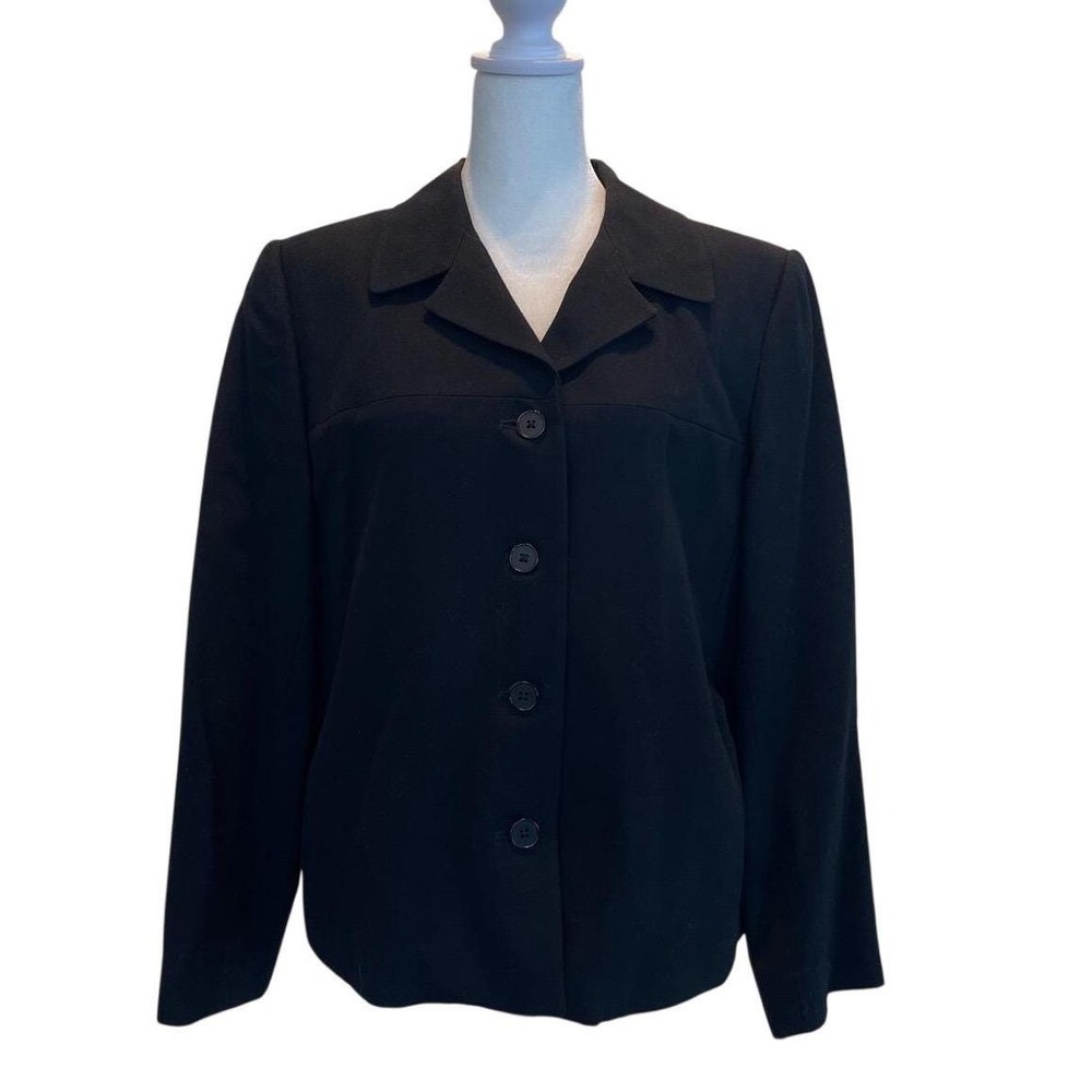 Talbots Black Wool Dress Jacket Size 10